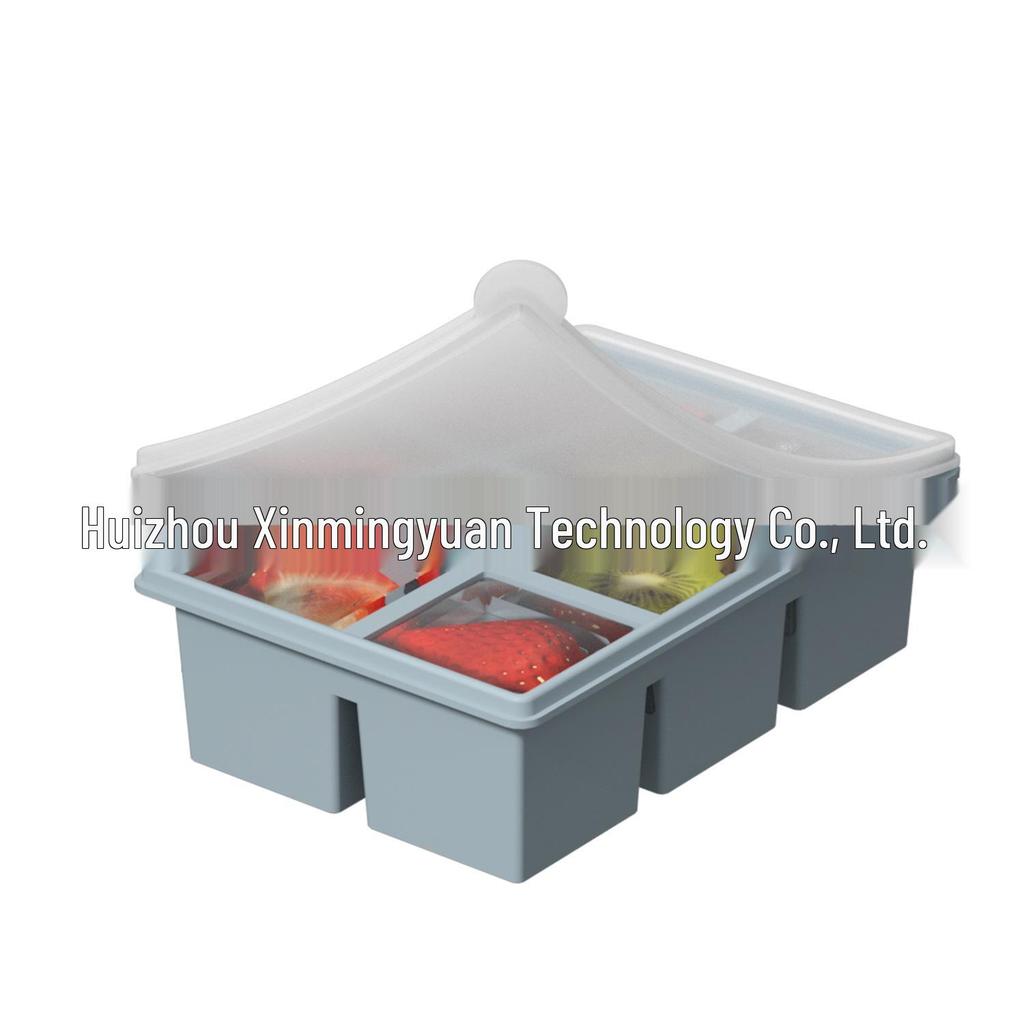 Food-Grade Silicone Ice Cube Tray with Lid: Freezer Mold & Storage Container
