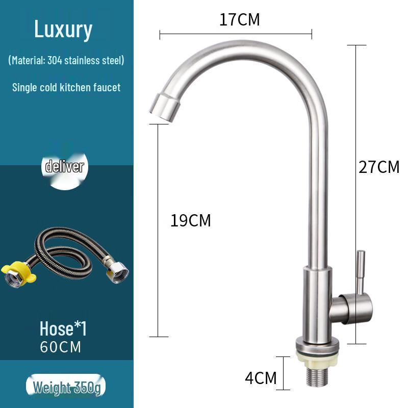 Stainless Steel Single-Handle Cold Water Kitchen Faucet