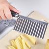 1pc Stainless Steel Wavy Potato Cutter Professional Crinkle Cut Vegetable Slicer for Potatoes Carrots Cucumbers 3