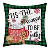 New Christmas Short Plush Pillow Cover Peach Skin Digital Printing Cushion Cover Christmas Snowman Pattern