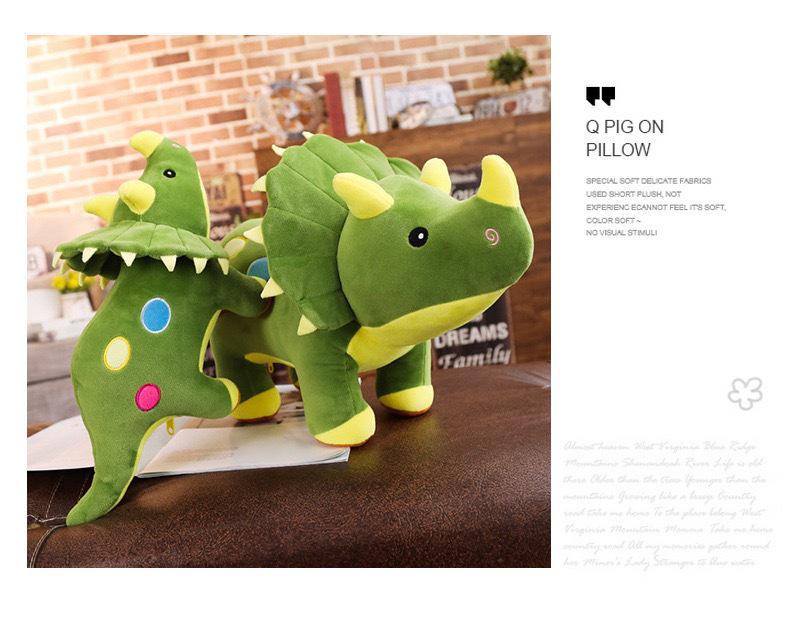 Triceratops Dinosaur Plush Cushion - Cute Toy & Gift Prize Doll