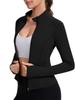 Autumn Slim-Fit Stand-Collar Yoga Jacket, Zip-Up Long-Sleeved Fitness Top