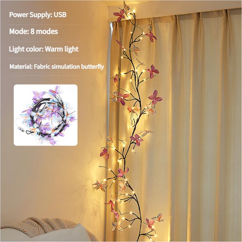 LED Butterfly Rattan Light, Tree Branch Simulation Layout Interior Decoration Romantic Atmosphere Light