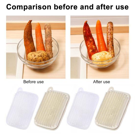 Cleaning Brush Soft Dense Bristles Easy To Rinse Versatile Drainer Household Scrubber Fruits Vegetables Dirt Removal Hanging Hole Cleaning Scrubber