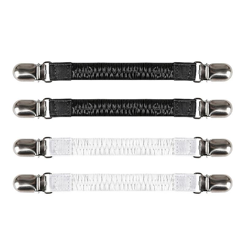 4 Pezzi Lacci Elastici Regolabili in Pelle con Cinturino Antiscivolo per Tallone con Fibbie in Lega Installazione Rapida per Sandali Slip-On