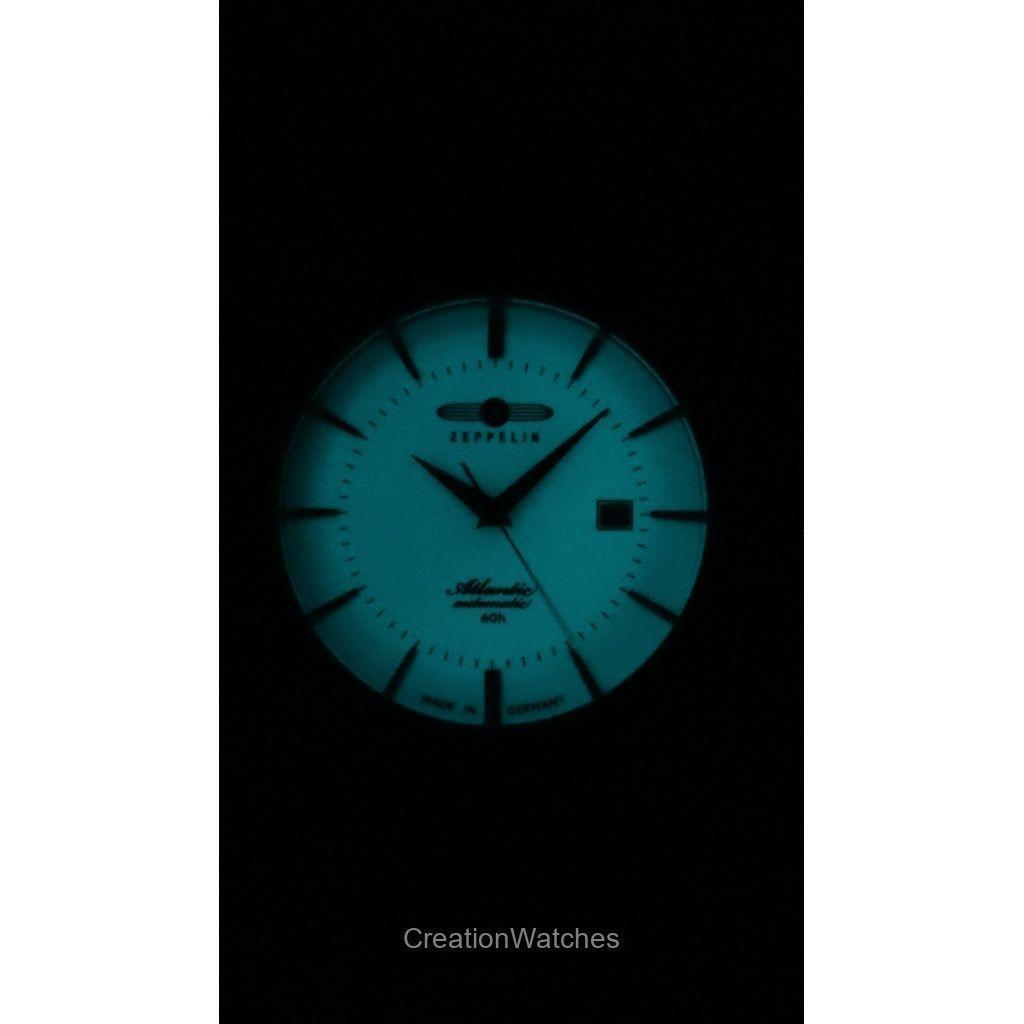 ZEPPELIN Atlantic Leather Strap Full Luminous Beige Dial Automatic 84605 Men's Watch