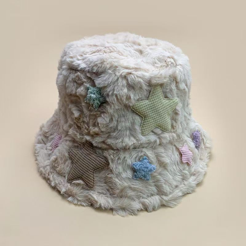 Fisherman's Hat Children's Autumn and Winter New Thickened Plush Cute Basin Hat Versatile Face Small Cold Hat Warm Hat