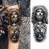 1 Foglio Tatuaggi Temporanei Trendy Tigre Leone Guerriero Gesù Per Uomini Donne Adulti Lunga Durata Impermeabili Temp Adesivi Tatuaggio Falso