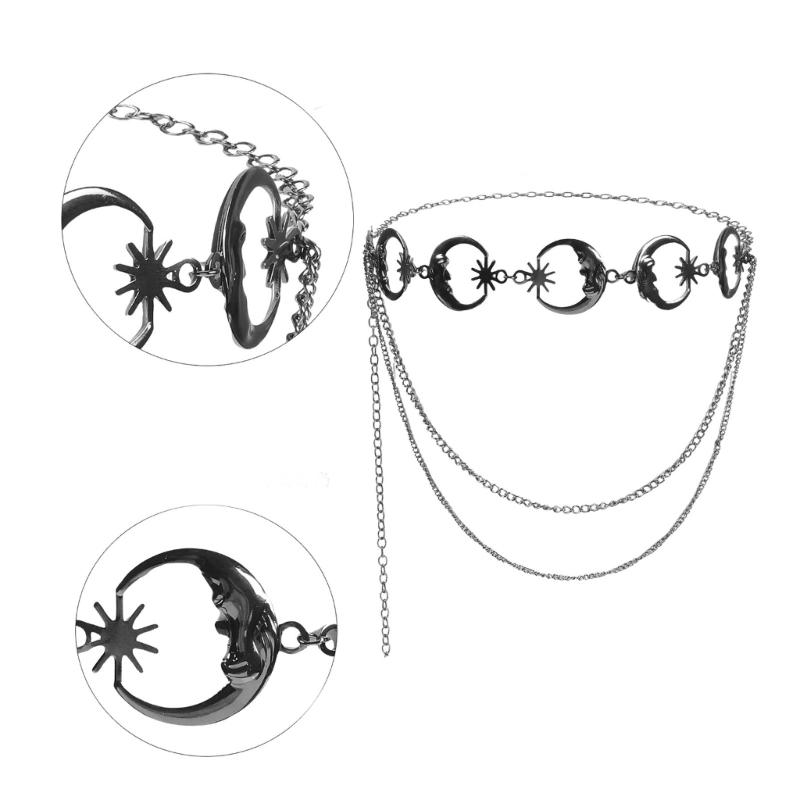 Adjustable Length Waist Chain Multilayer Metal Waist Chain Blings Body Chain for Casual or Beachwear