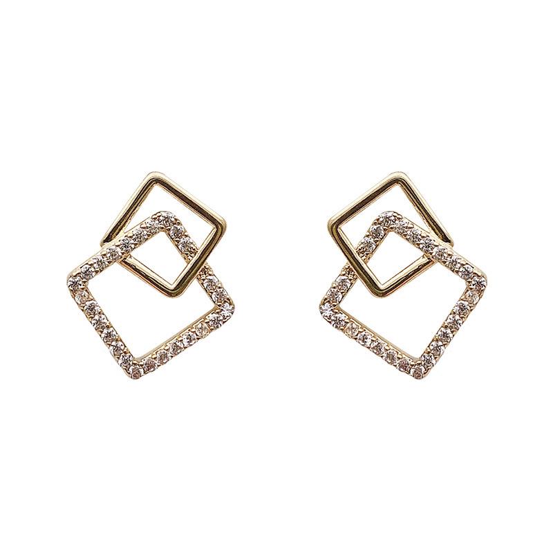 Korean-Inspired 2024 Trendy Women's Winter Niche Stud Earrings - High-End French Style