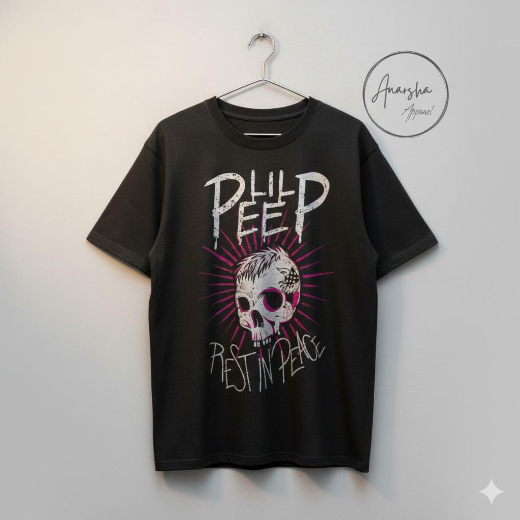 Men s Punk Skull Graphic T-Shirt Rest in Peace Streetwear - T247 S