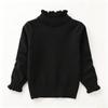 Girls' Color Long Sleeve Knit Sweater for Daily Wear and Layering