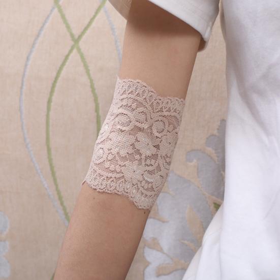 Yousheng Women's Short Lace Arm Sleeve Wrist Length Fingerless Sunscreen Gloves Floral Lace Wedding Prom Arm Cover for Driving Cycling