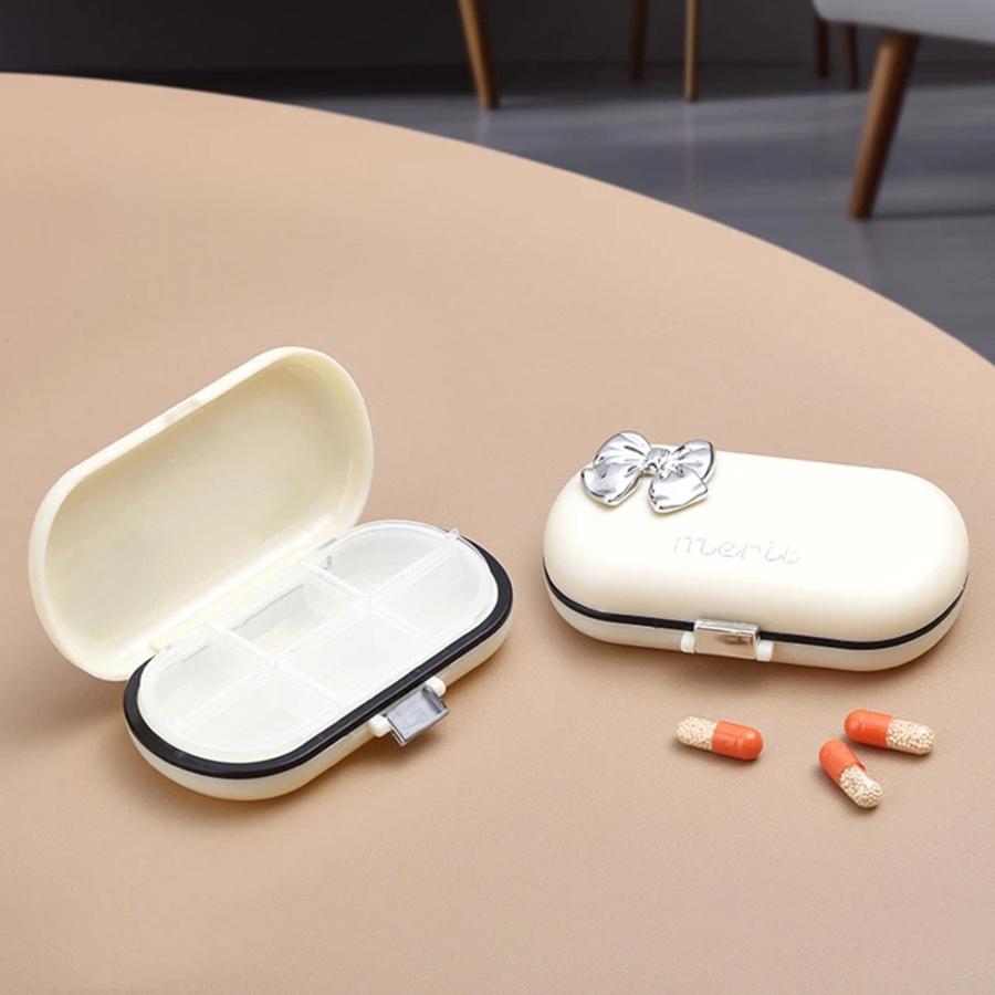

Moisture-proof Portable Pill Box Dispenser with 4/6 Cell Tablet Container Travel Pill Box Pill Knife Storage Pill Box