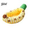 Kitten Snuggle Bed Banana Cat Bed Cozy with Raised Edge Decorative Pet for Home Breathable Mesh Cover Funny Indoor Cats Small Dogs Stress Relief