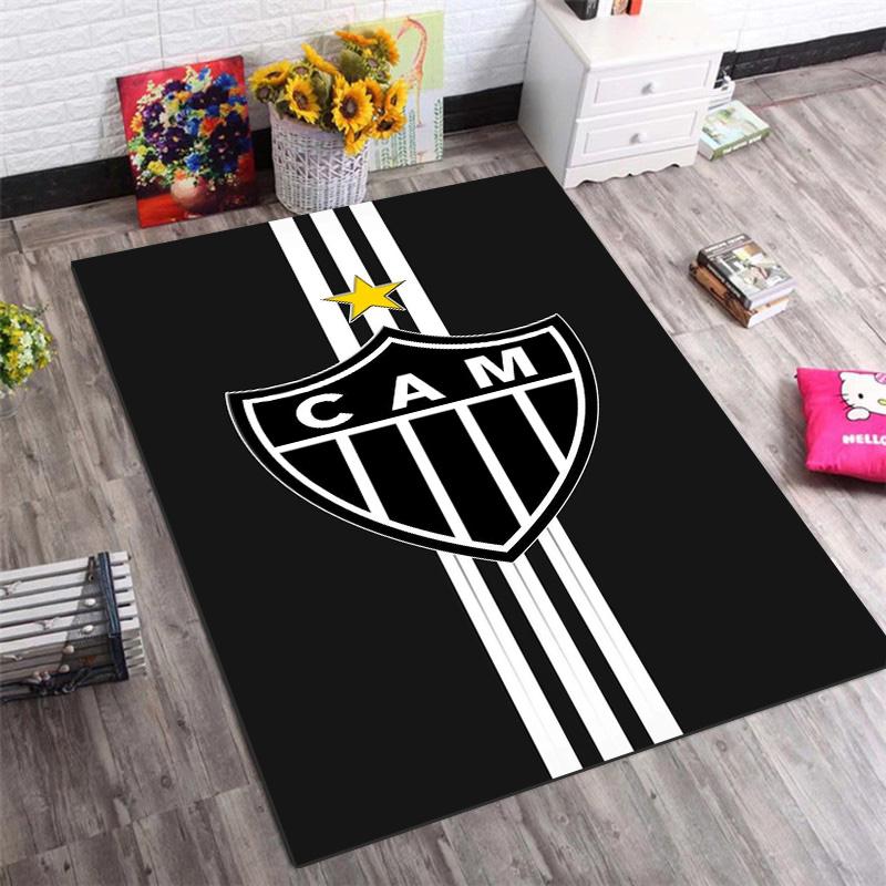 Atlético Mineiro "CAM" Non-Slip Area Rug, Football Club Print Floor Carpet for Home