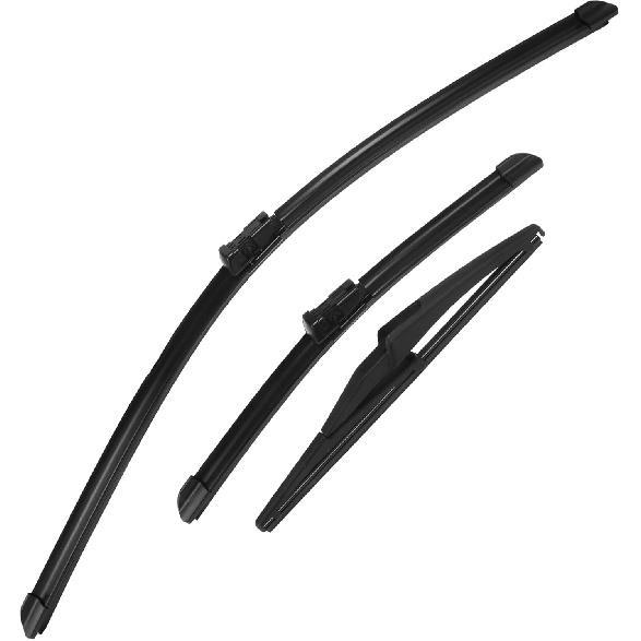 

ACROPIX 26 14 12 Front Rear Windshield Wiper Blade Set Fit for Fiat 500X 2014-2023 with Top-Lock - Pack of 3 Black