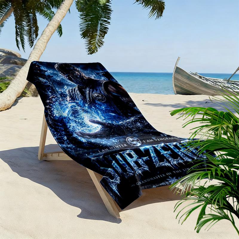 Mortal Kombat Print Beach Towel, Large Soft Quick Dry Towel for Beach Camping Swimming