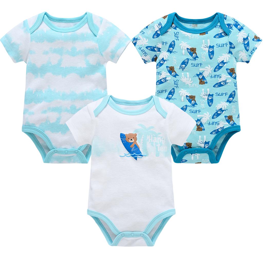 3 Items Baby Girls Clothes  Pour Nouveaux Cotton Short Sleeve Girl Bodysuit 0-12 Months Newborn Boys Clothing Toddler