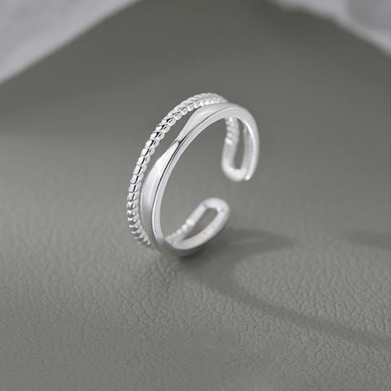 

ANENJERY нерегулярные двухслойные полые кольца для женщин, нишевое дизайнерское поворотное кольцо, универсальные ювелирные изделия на каждый день