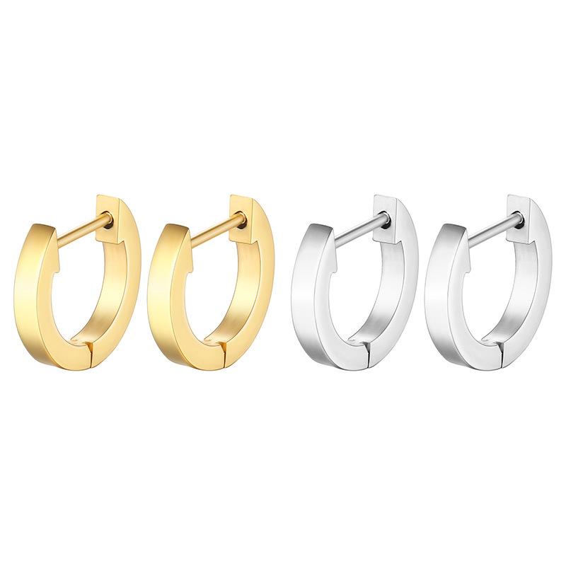 Cataramă geometrică din oțel inoxidabil de epocă. Cercei geometrici din aur Cataramă simplă pentru ureche pentru femei