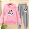 Doraemon Winter Warm Children's Hoodie Set, Casual Sporty Hooded Long Shirt and Long Pants Suitable for Boys Girls Aged 3 To 12