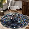 Stained Glass Bat round carpet Chair cushion Round Entryway Rug, Soft Round Rugs for Living Room, Bedroom, Circle Carpet decor gifts