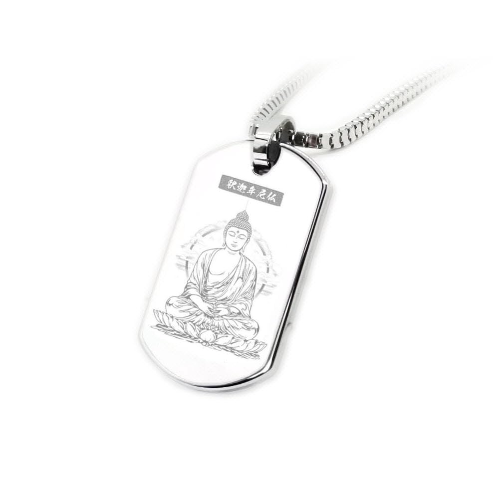 

Necklace SPTBD6 Shakyamuni Buddha Shaka Carbide Material Tungsten Pendant Top Mirror Finish Leather Marking Buddha Drawing [LN-Spirit316] Men s