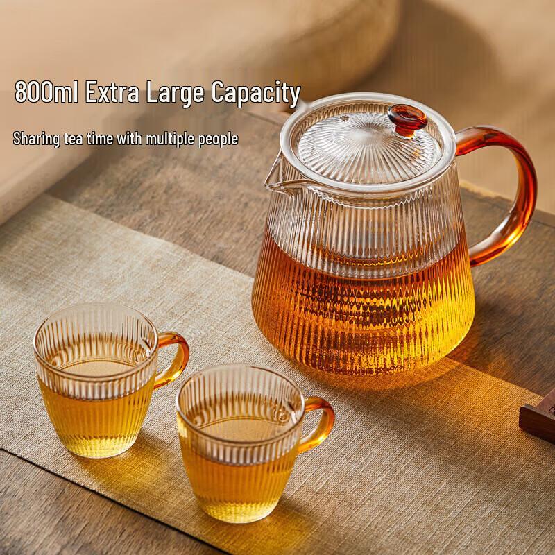 Glass Teapot with Infuser and 2 Cups