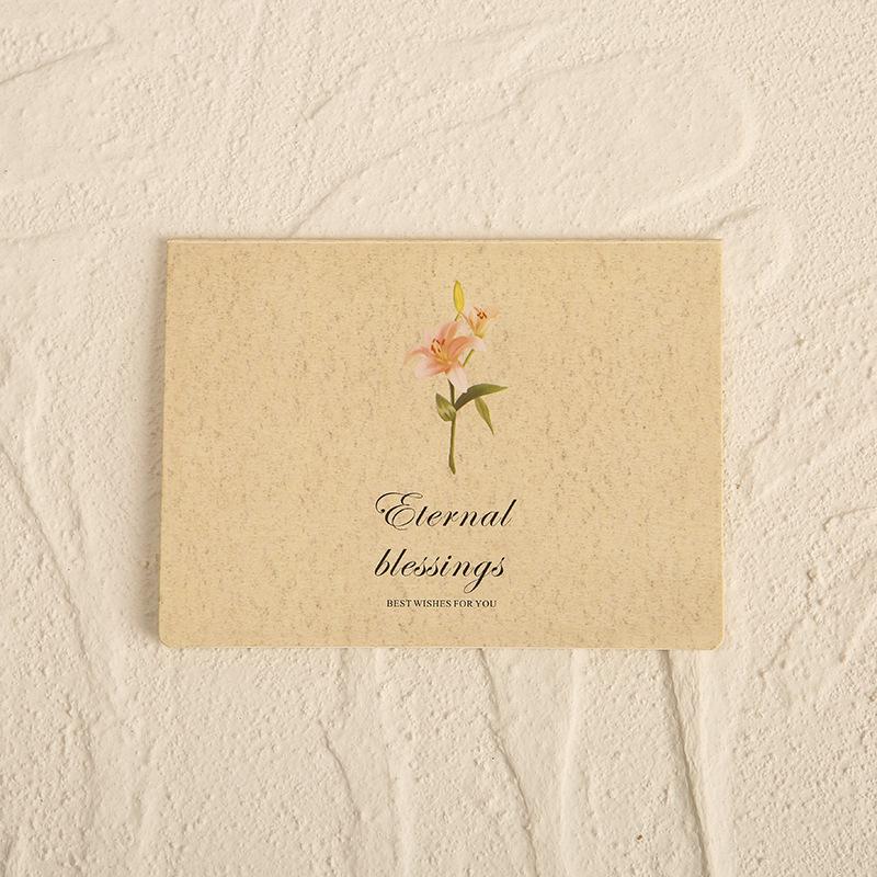 Retro Minimalist Floral and Leaf Greeting Card for Christmas, Birthday, Thanksgiving, or Thank You.