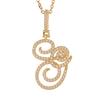 A-Z Cursive Initial Letter Pendant Necklace For Women Simple Rope Chain Pendant Necklace Jewelry Gift