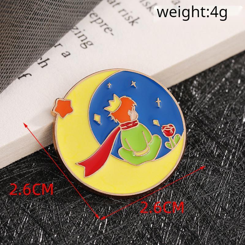Новая милая мультяшная серия сказок Звезда Луна Маленький принц Эмалевый металлический значок Брошь Булавка Аксессуары для одежды и шляп