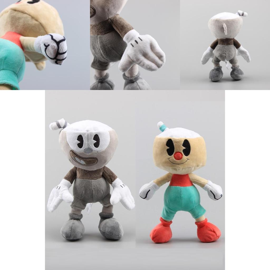 Charming Cuphead Plush Toys Cuphead Puphead And Bw Soft Stuffed Doll For Kids Gifts 25 Cm