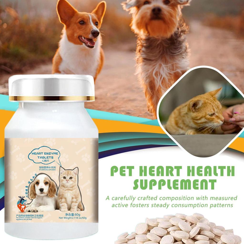 Dog Supplements 200 Pieces Dog Heart Supplements Gentle Safe Supplies Everyday Support For Pets Puppies Cats Animal Care