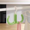 3Pcs Practical Dopamine Rotating Hook Stackable Space Saving Clothing Hanger Hanging Plastic Scarf Hat Bag Organizer Laundry