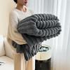 New Solid Color Rabbit Plush Blanket Office Nap Shawl Nap Air Conditioning Blanket Sofa Cover Blanket