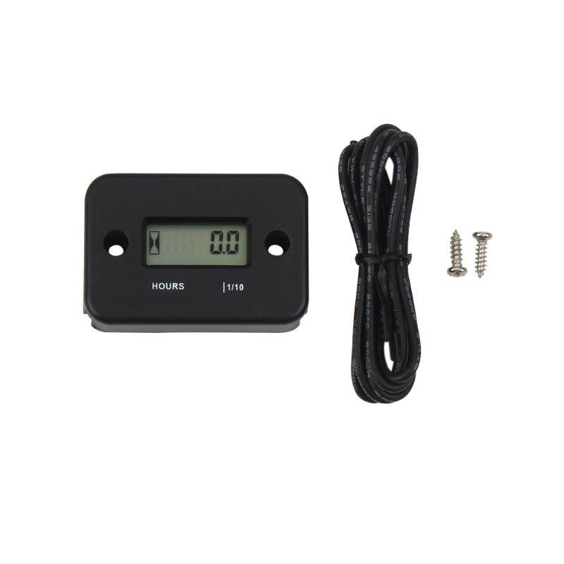 1 Set Motorcycle Engine Working Hour Meter Inductive Timer Lcd Display Digital Time Gause For Atv Boat Moto Instrument