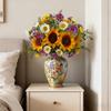 Artificial Sunflower Bouquet for Wedding Bridal Holding Flowers Fake Silk Sunflower with White Small Daisy Flower for Bride Bridesmaid Wedding Party