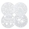 4 Pieces Flower Cake Stencils Flower Cake Molds Spray Stencils for Birthday Cake