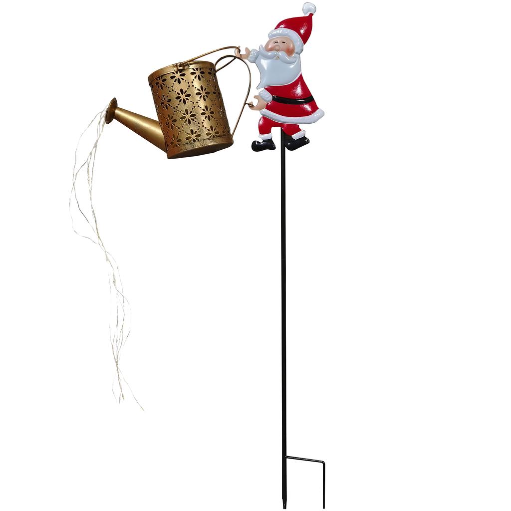 1 Pack Outdoor Solar Hanging Kettle Light Santa Solar Lawn Light Garden Lawn Christmas Decorative Lights for Garden and Pathway