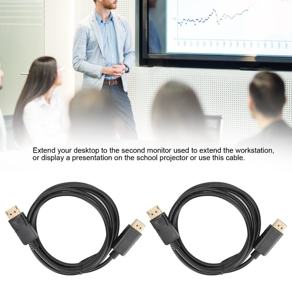 2PCS 6ft/1.8M DP to DP Cable 4K@60Hz Male to Male Adapter Cable PC Connection