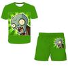 2025 NEW 4-14 Year Old Boys and Girls 3D Plant VS Zombie Printed T-shirts+Shorts Two Piece Sets Fashion Sports T-Shirt Top + Shorts Set 2 Pieces