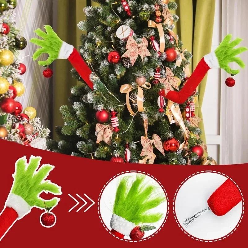 1/2/4 Stück Weihnachtself Körper Baumdekoration Weihnachtsbaum Arme Weihnachten Wütendes Grünes Monster Elf Arme Weihnachtsbaumdekoration