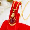 Emerald Gemstone Titanium Steel Necklace for Women - Light Luxury Pendant