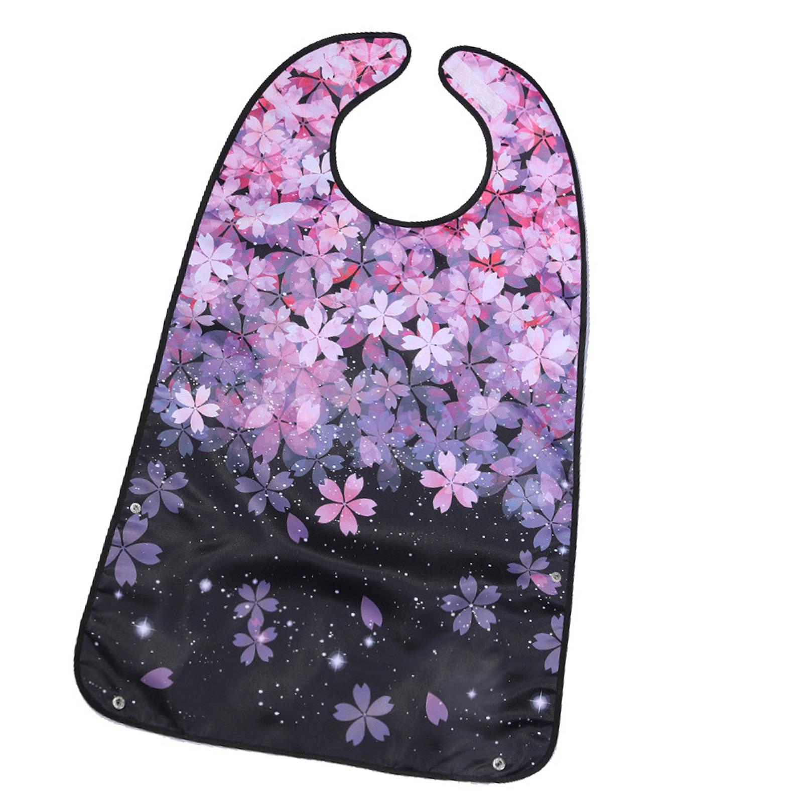 

Waterproofing Adult Dining Bib Scarf for Elderly Comfortable Reusable Clothing Protector Fashionable Flower 2