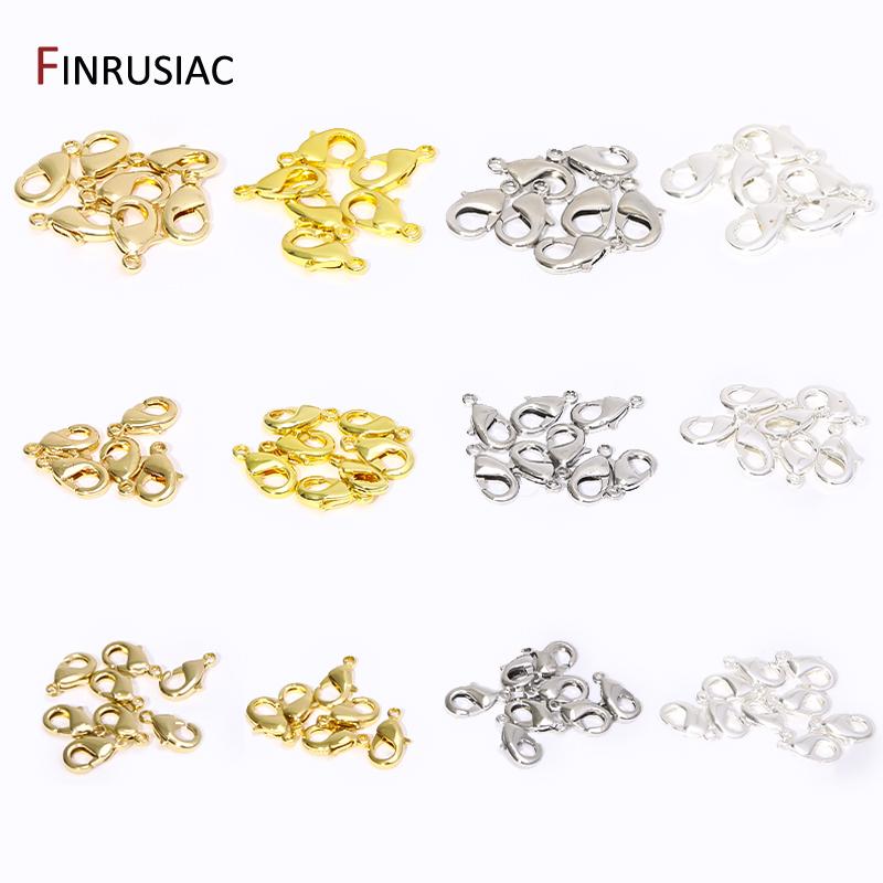 18K Gold Plated Brass Lobster Clasps Connector,Claw Clasps For Necklace,Fastener For Bracelet,DIY Jewelry Making Accessories