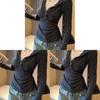 Zweiteiliger Strickpullover mit tiefem V-Ausschnitt für legere Bürokleidung