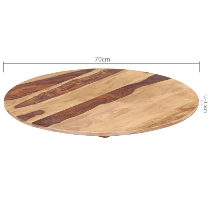 Dessus de table Bois solide Rond 15-16 mm 70 cm
