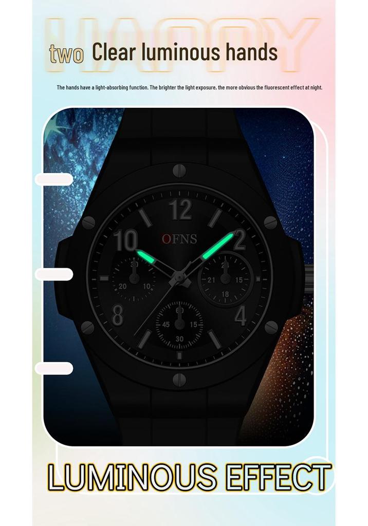 Oufanni Unisex High School Waterproof Quartz Watch for Students - Luminous, Ideal for Exams