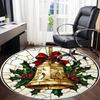 1pc Christmas Bell Office Round Area Rug, Indoor Mat Suitable ForOffice, Under Office Chairs Bedroom Living Room Home Decor, Room Deco D167